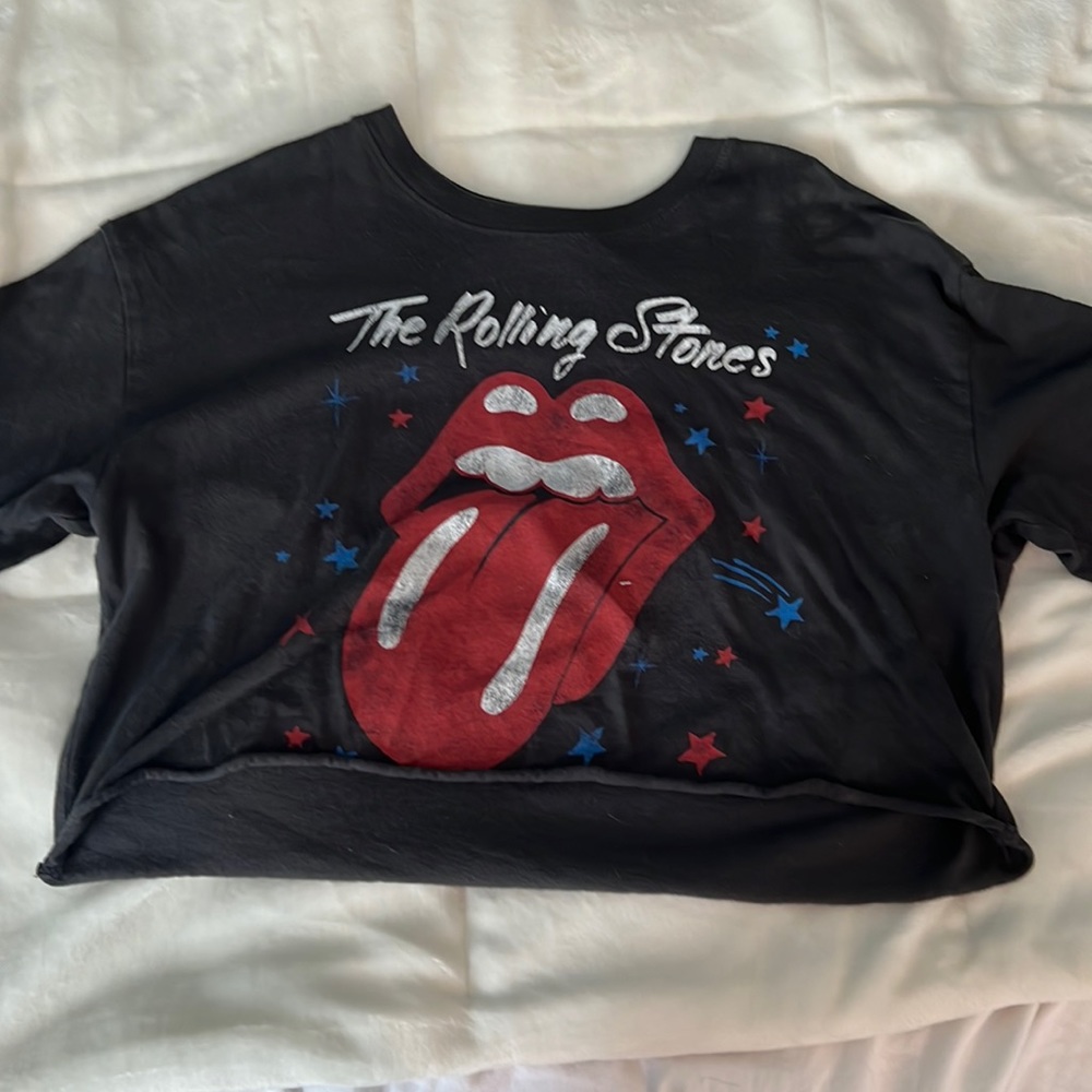 Rolling stones cropped t shirt from Hollister
